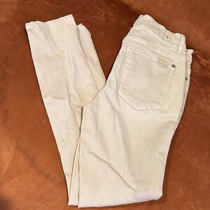 7 For All Mankind Beige Skinny Jeans